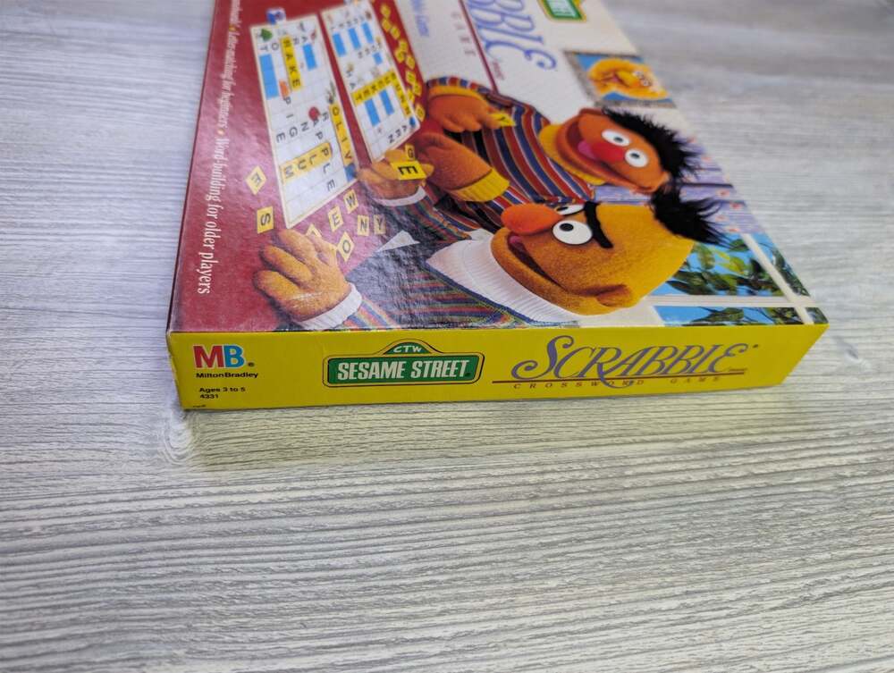 Vintage 1992 Milton Bradley Sesame Street Scrabble Crossword Game for Children